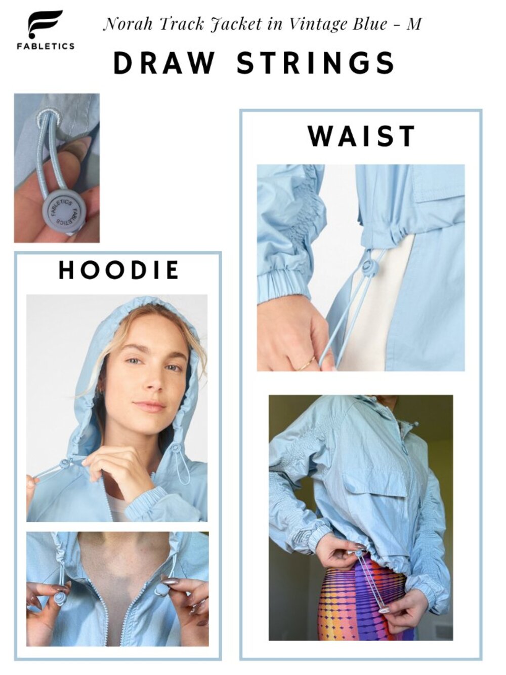 Fabletics Norah Track Jacket in the color Blue Vintage1 - M - Picture 4 of 6